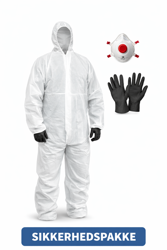Sikkerhedspakke til Asbest & Skimmelsvamp (FFP3 + KAT 3 Type 5/6) MiljøLab ApS